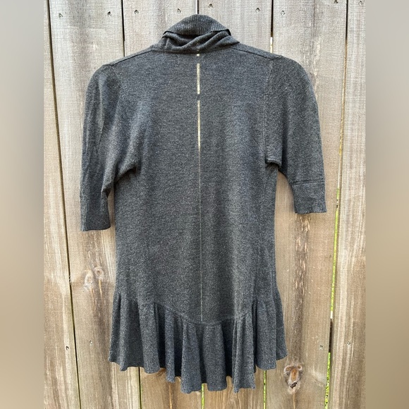 Express Design Studio Heather Gray Ruffle Cardigan xs - Picture 2 of 6